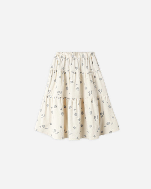 Tiered Midi Skirt || Seashells