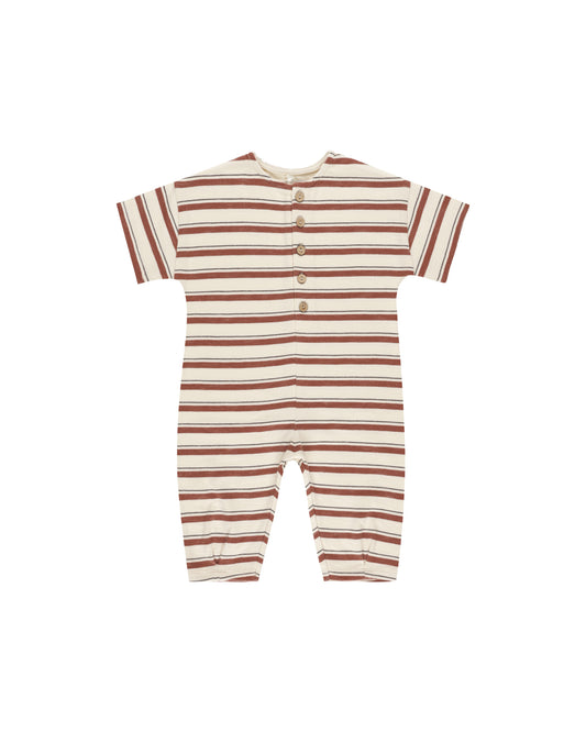 Hayes Jumpsuit || Brick Stripe