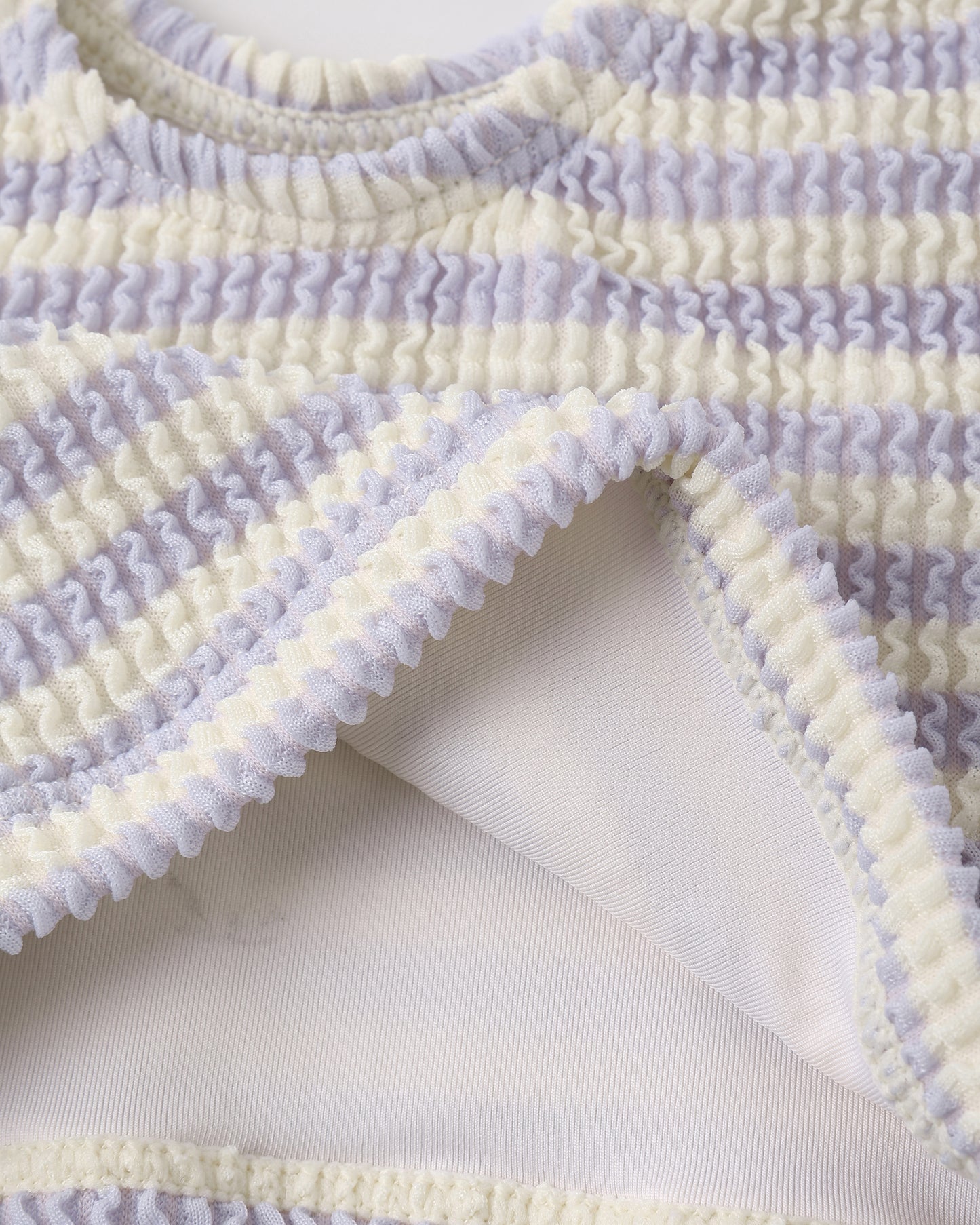 Cropped Rashguard Set || Periwinkle Stripe