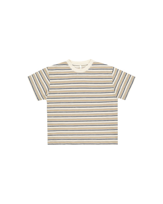 Relaxed Tee || Blue Vintage Stripe