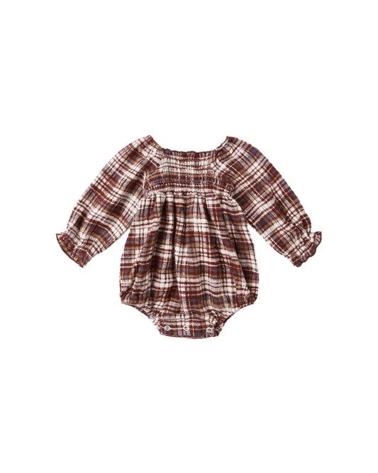 Adelaide Romper || Burgundy Plaid