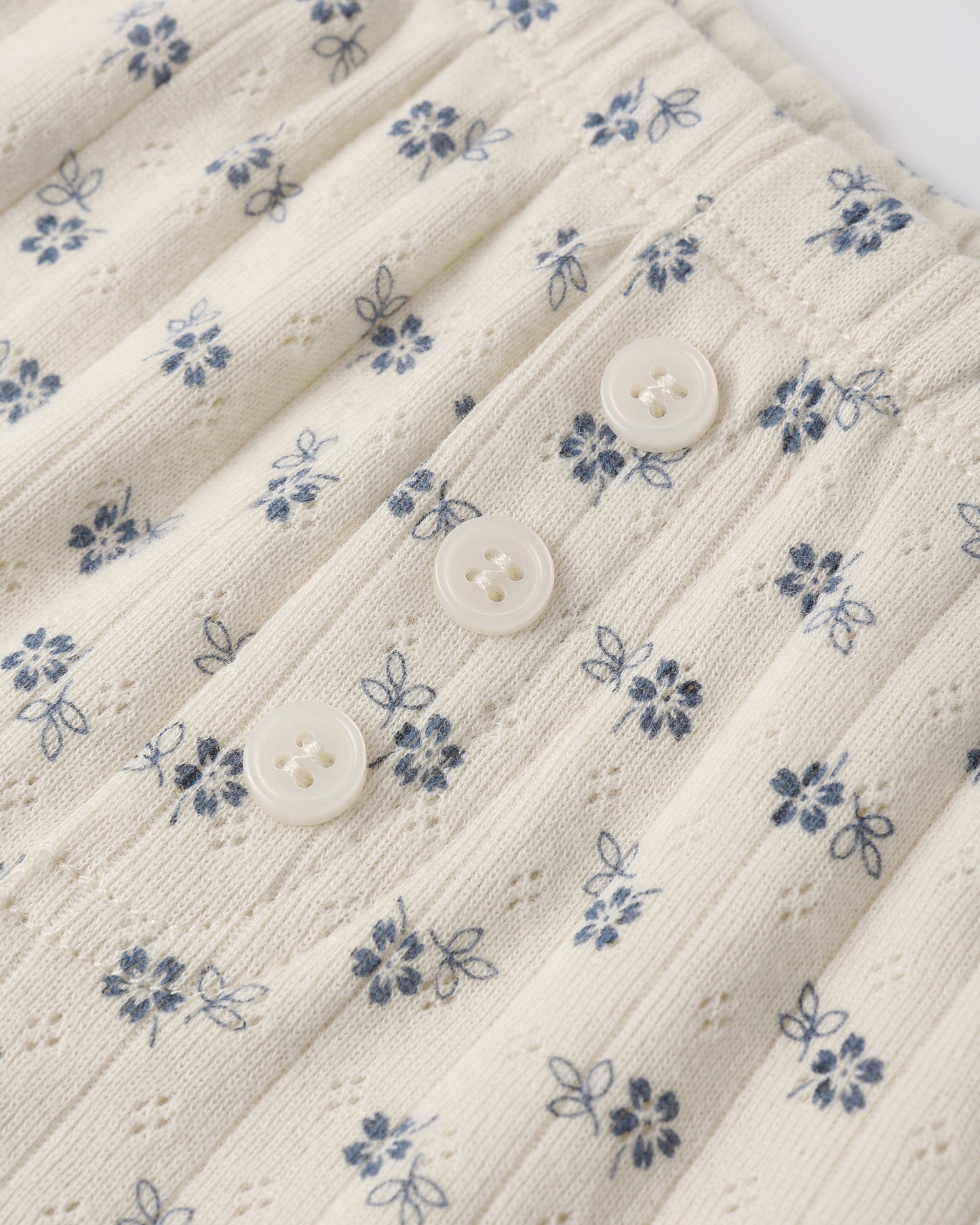 Pointelle Lounge Set || Natural Blue Ditsy