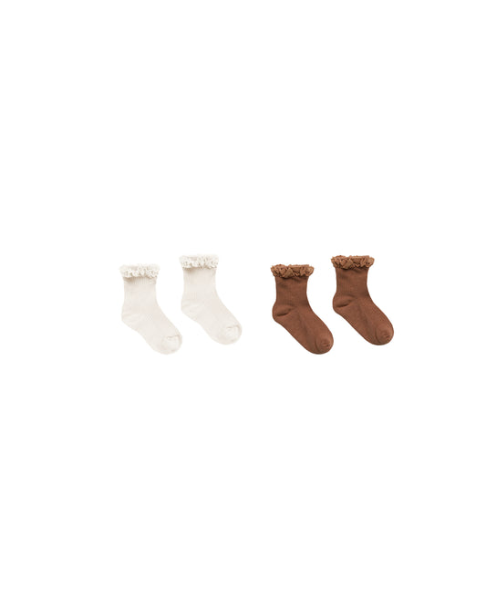 Lace Trim Sock Sets || Saddle & Ivory