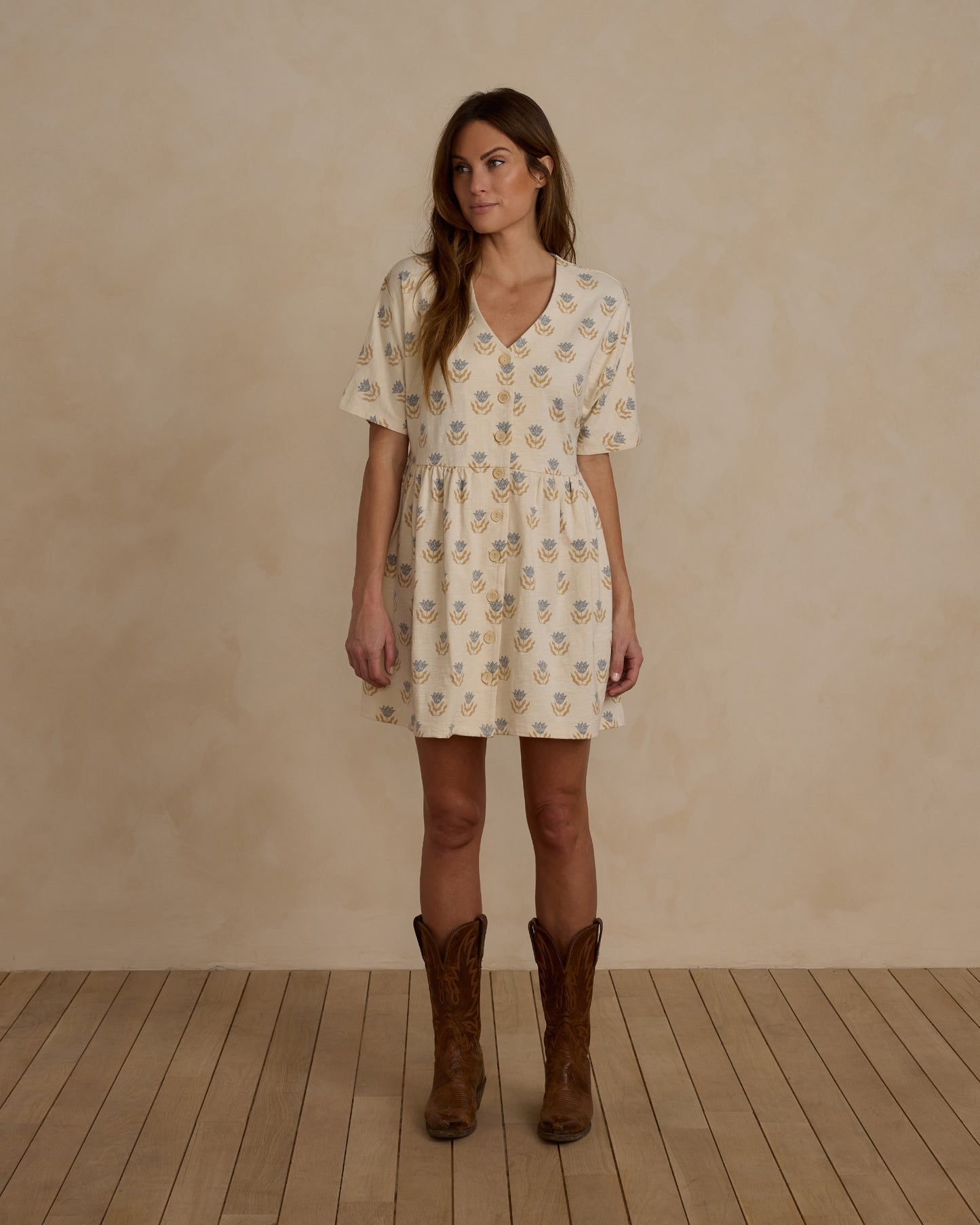 Button Jersey Mini Dress || Flora