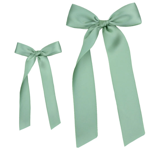 Satin Bow | Sage Sash Clip