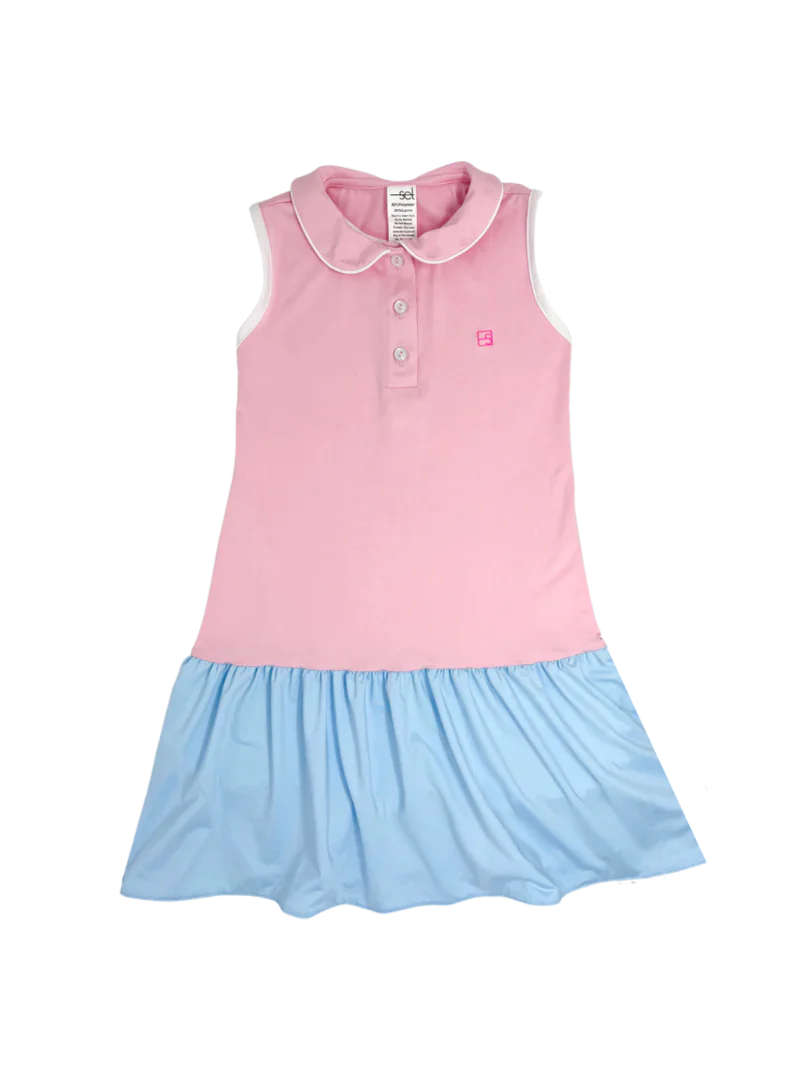 Darla Dropwaist Dress | Light Pink + Light Blue