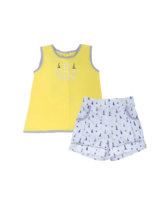 Lucy Short Set | Nautical Yellow