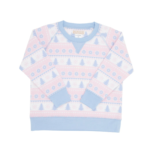 Smitty Sweatshirt | Fairisle Flurries (Pink) with Beale Street Blue