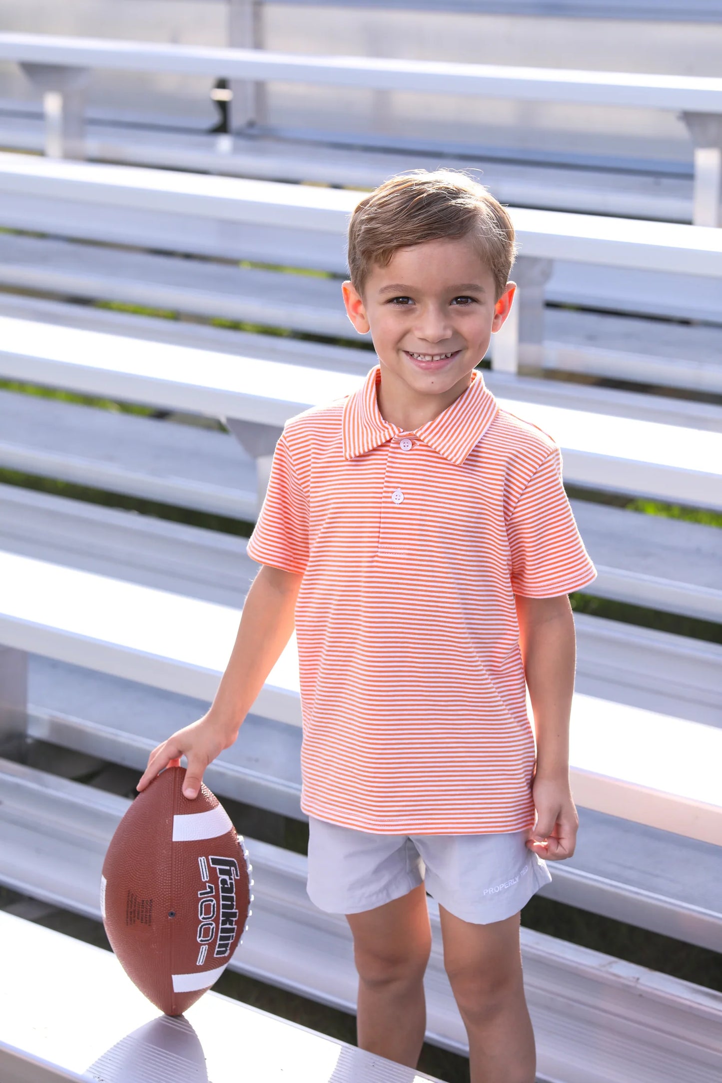 Henry Game Day Polo | Orange Stripe