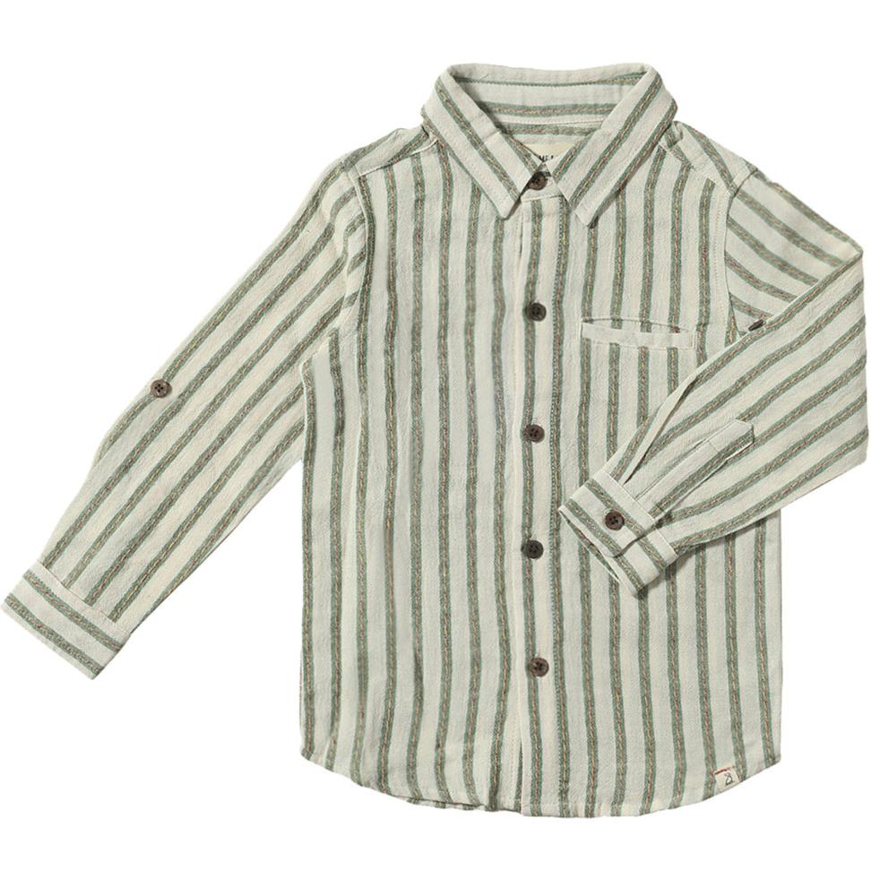 Atwood Woven Shirt | Green/Cream Stripe