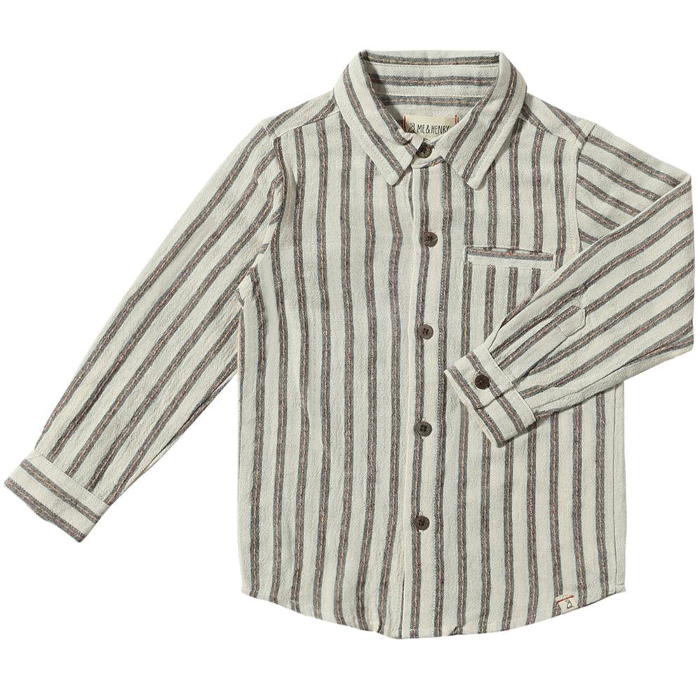 Atwood Woven Shirt | Black/Cream Stripe