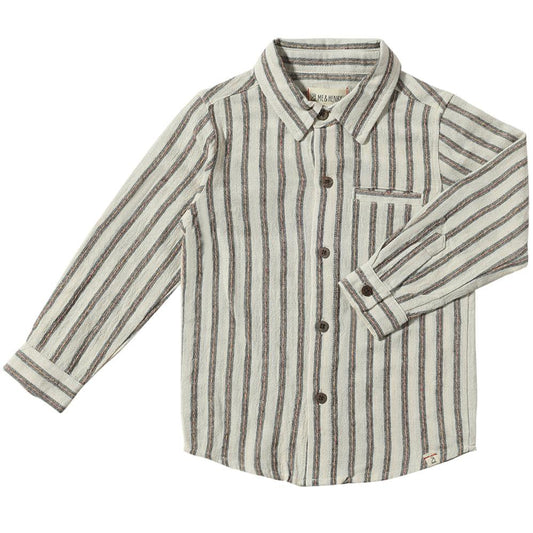 Atwood Woven Shirt | Black/Cream Stripe