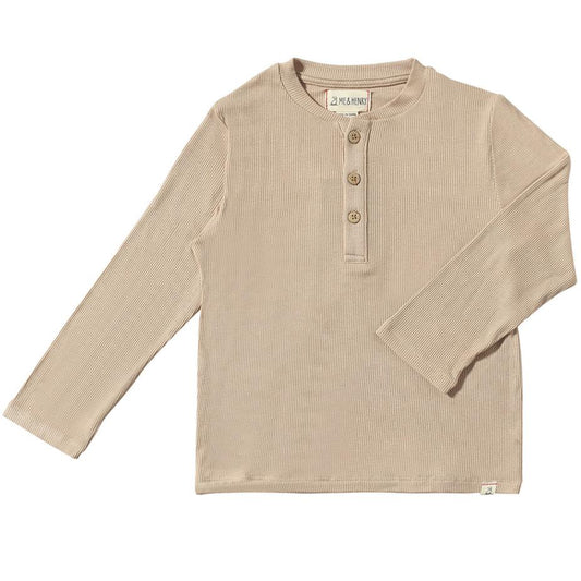 Adams Ribbed Henley | Beige