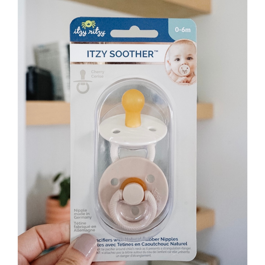 Itzy Soother™ Natural Rubber Paci Sets - Coconut + Toast