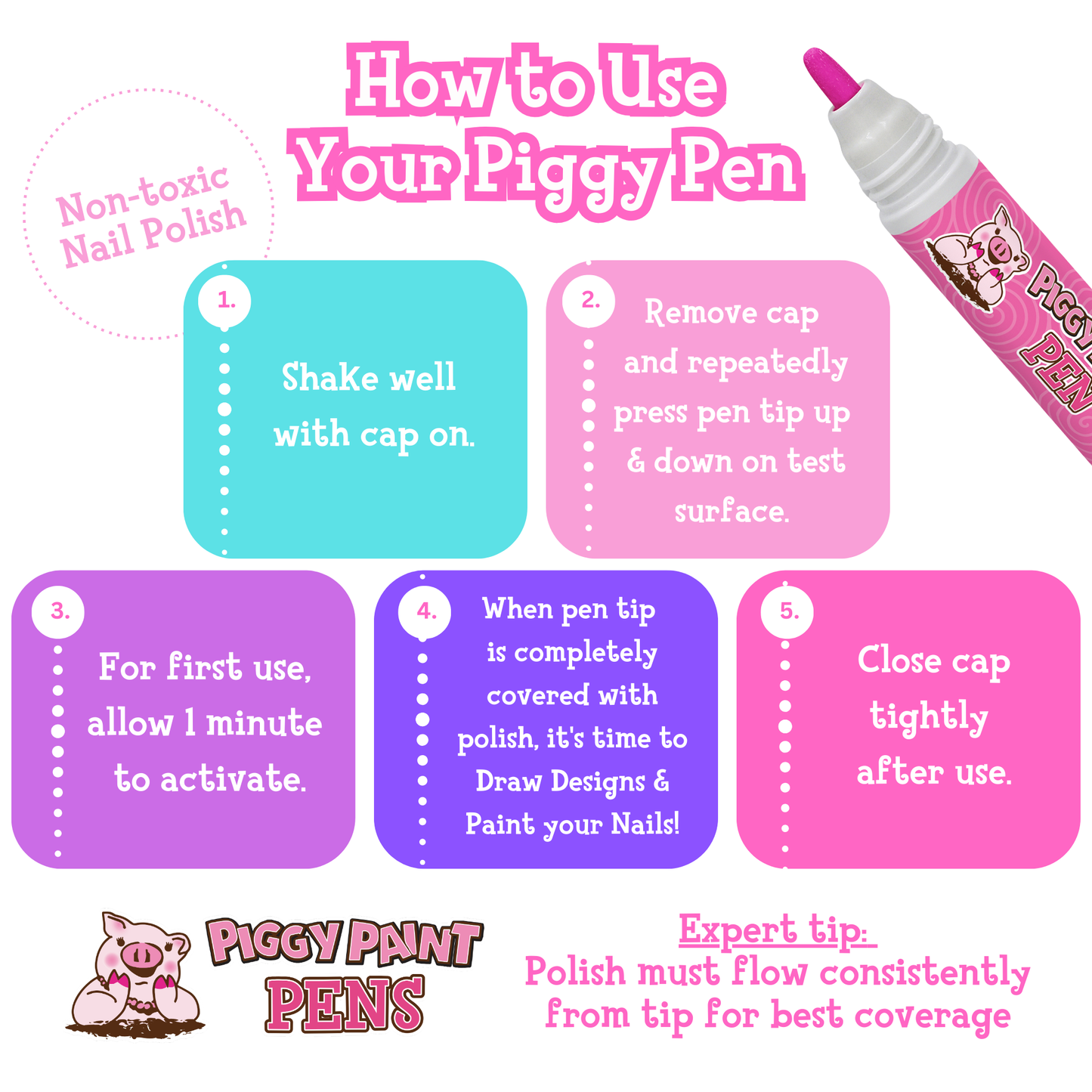 Piggy Paint - Piggy Pen Non-Toxic Kids Nail Polish