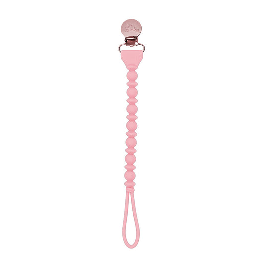 Sweetie Strap™ Silicone One-Piece Pacifier Clips - Pink Beaded