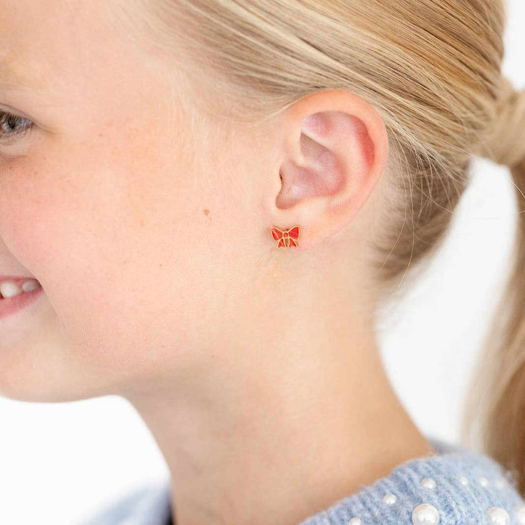 Red Bow Earrings