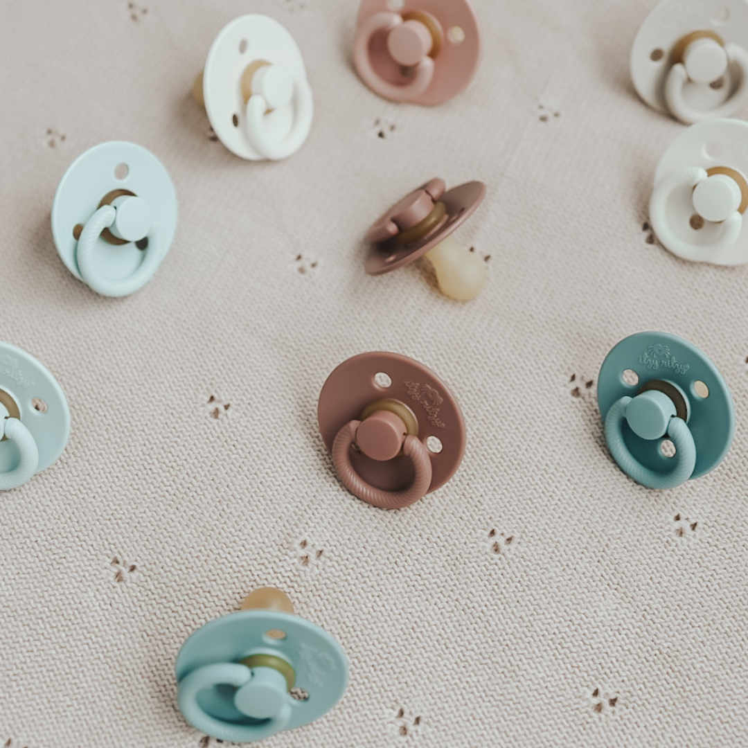 Itzy Soother™ Natural Rubber Paci Sets - Blossom + Rosewood