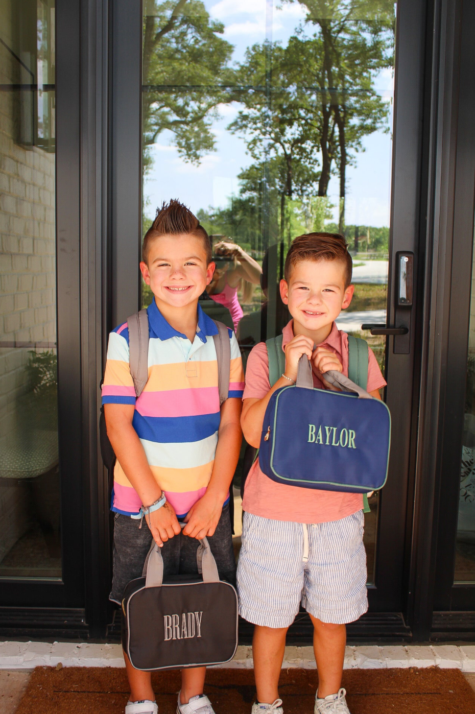 Green, Navy & Green Colorblock Backpack: Standard