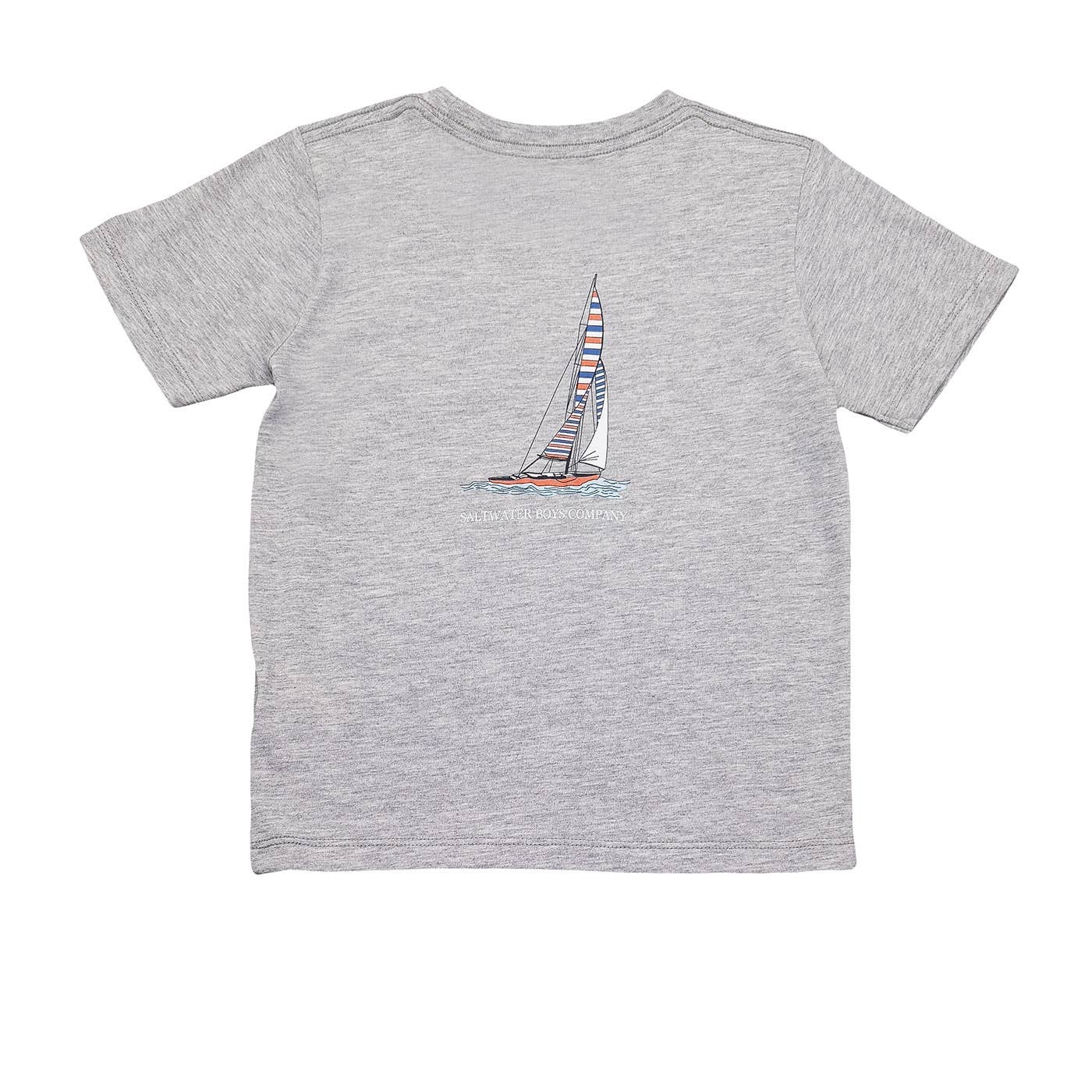 Boys Sailboat SS Graphic Tee | Grey Heather