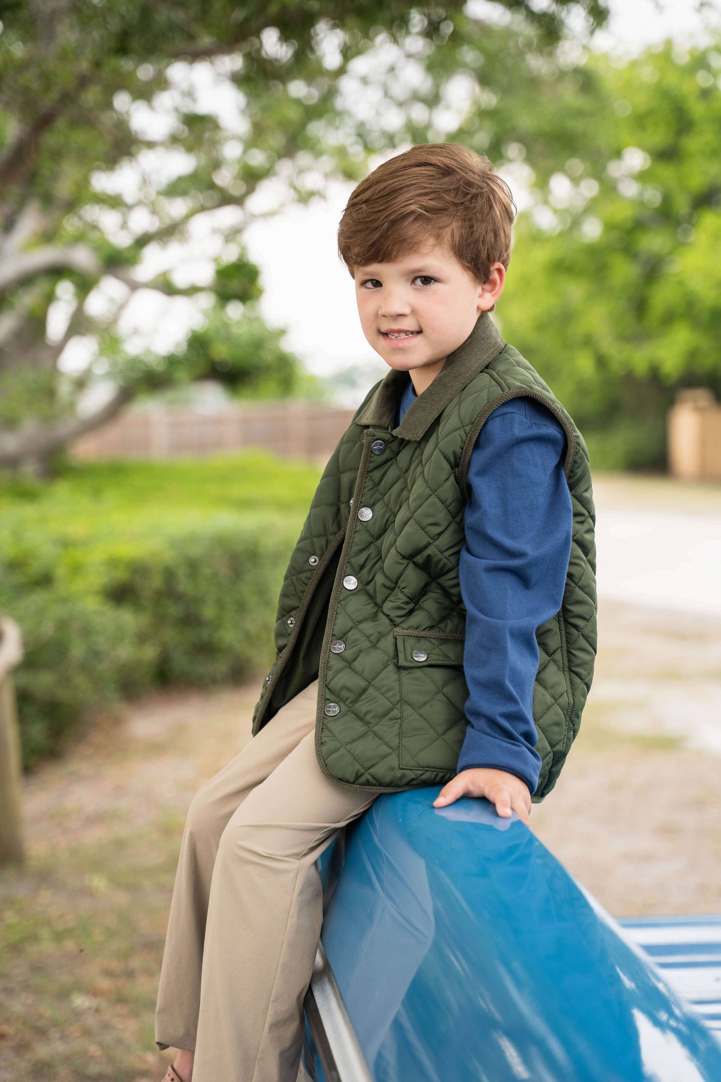Derby Field Boys Vest | Green