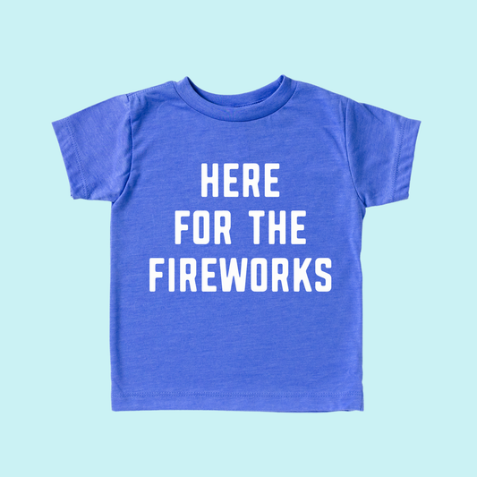Here for the Fireworks Shirt | White & Blue