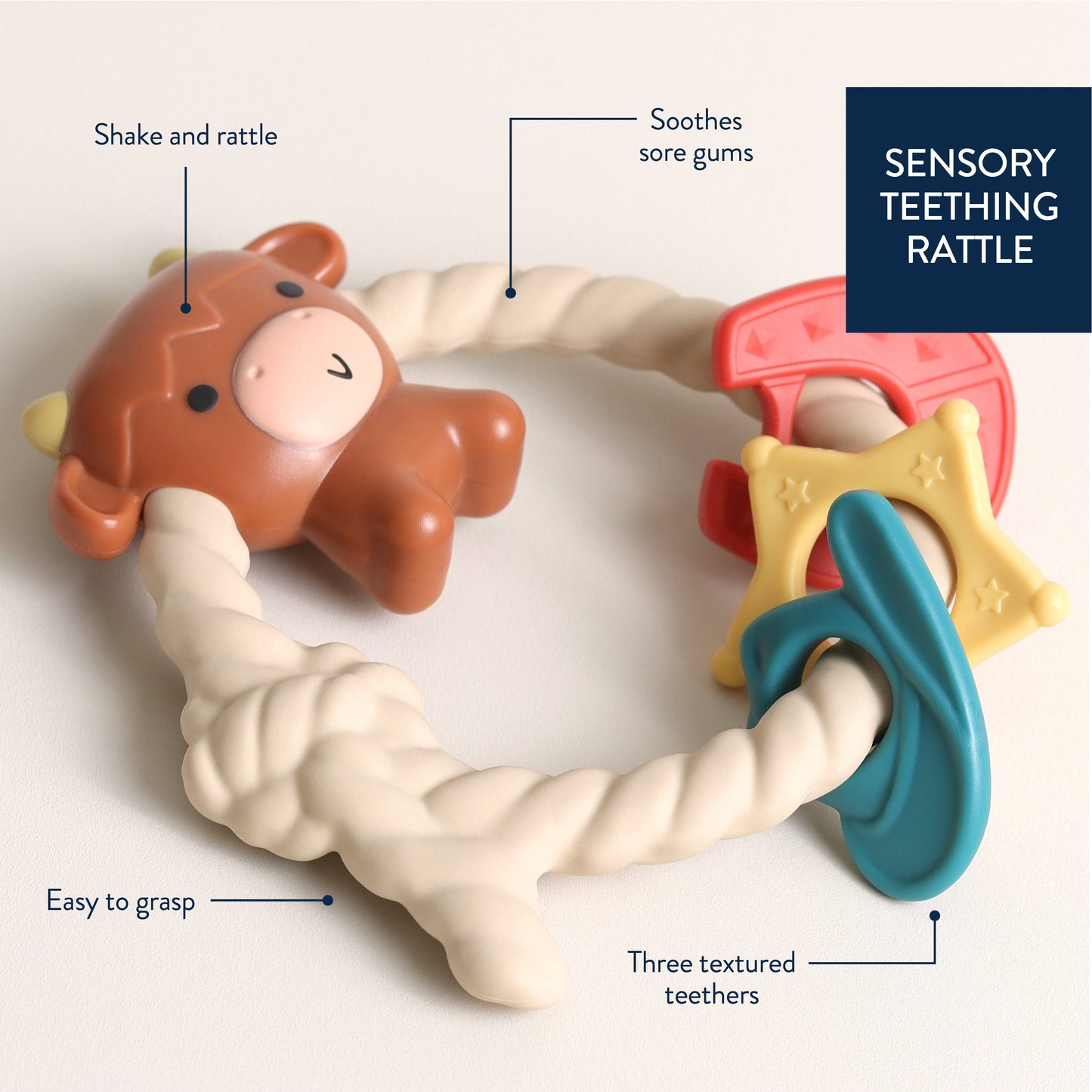 Ritzy Rattle™ Silicone Teether Rattles | Rainbow