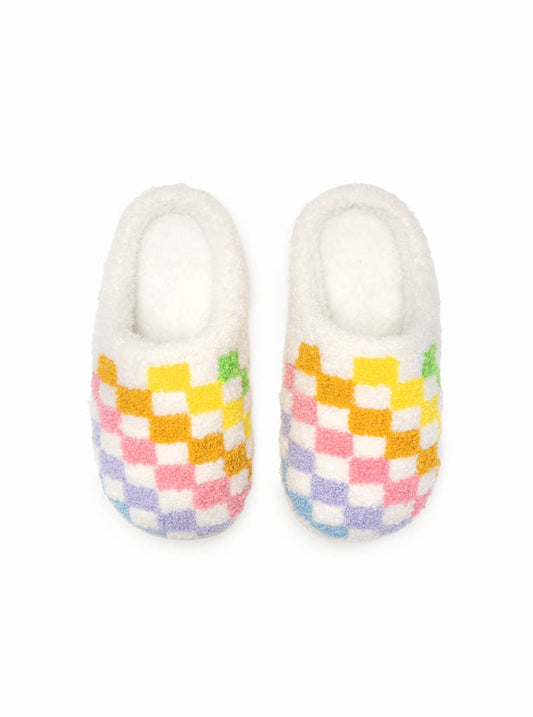 Kids Slippers | Rainbow Check