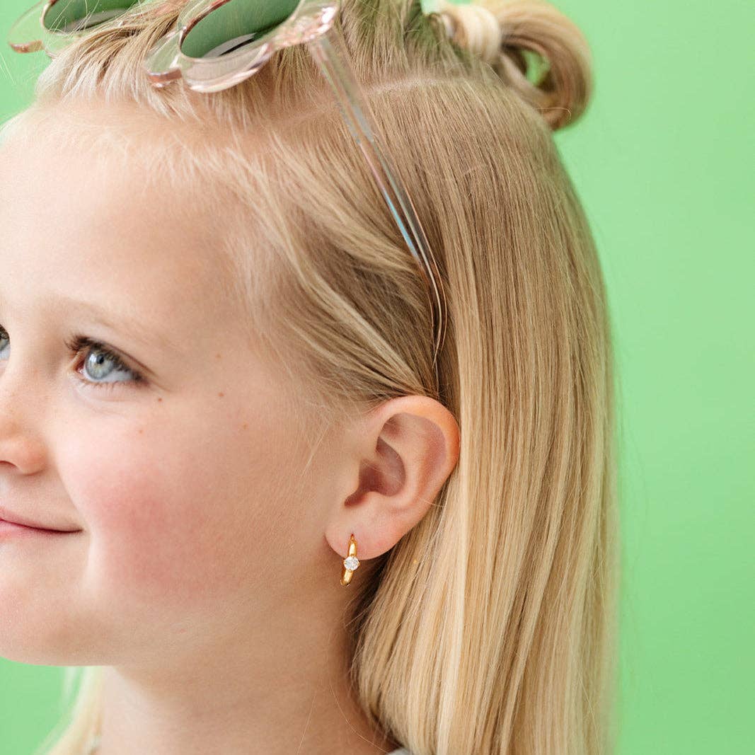 Single Diamond Hoop Earrings