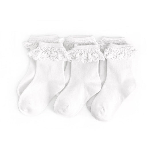 White Lace Midi Sock - 3-Pack