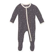 Print Footie with Zipper | Rain Shooting Stars