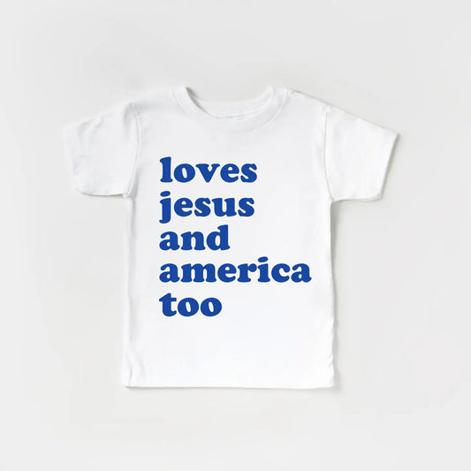 Loves Jesus and America | White with Blue