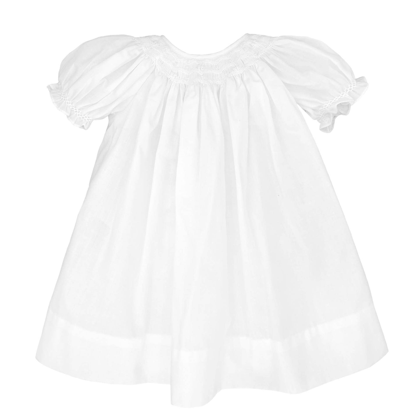 Daygown with Wave Smocking | White