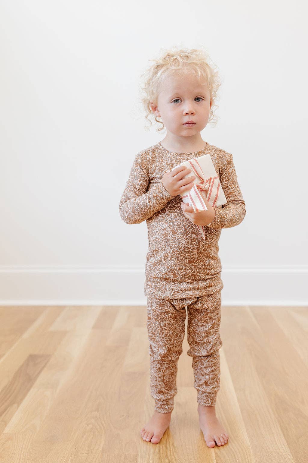 Plain Jane  PJ Set in Gingerbread: 12-18