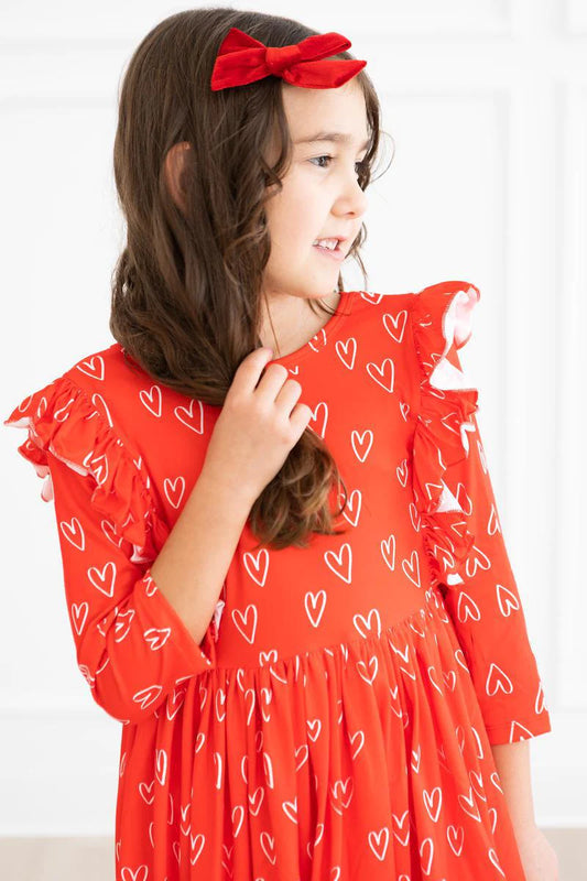 Rosies are Red Ruffle Twirl Dress