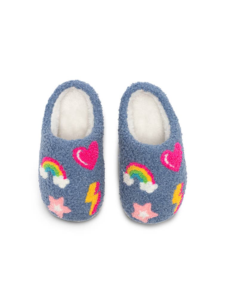 Kids Slippers | Blue Iconic Symbols