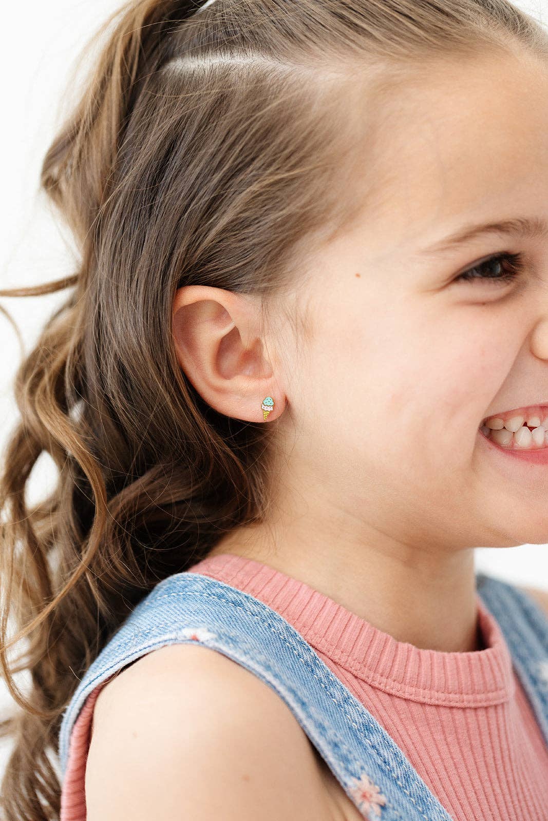 Ice Cream Stud Earrings - Hypoallergenic, Flat Back