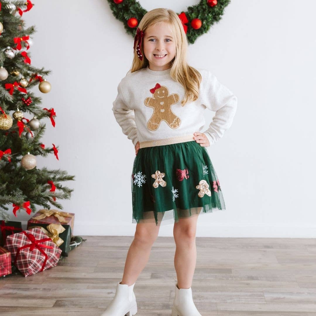 Gingerbread Sequin Patch Sweatshirt