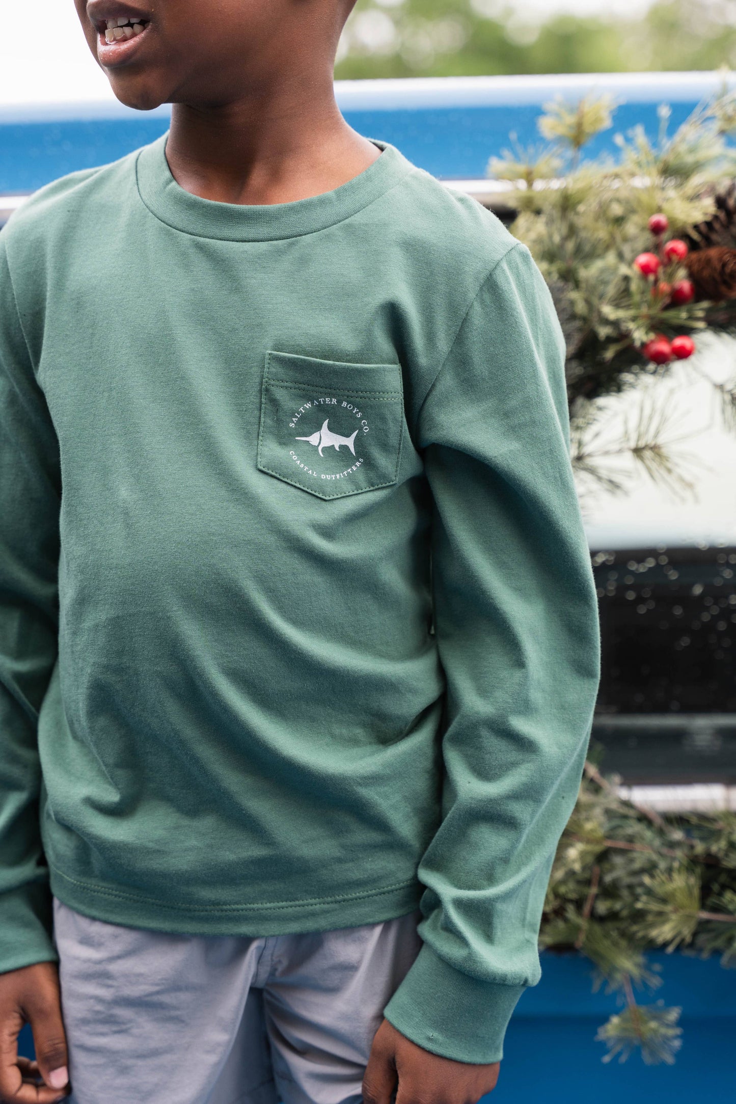 Santa Hat Graphic Tee LS | Green