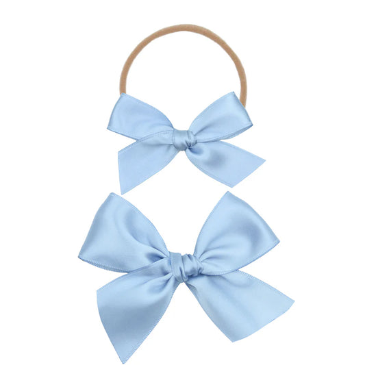 Satin Bow | French Blue Headband