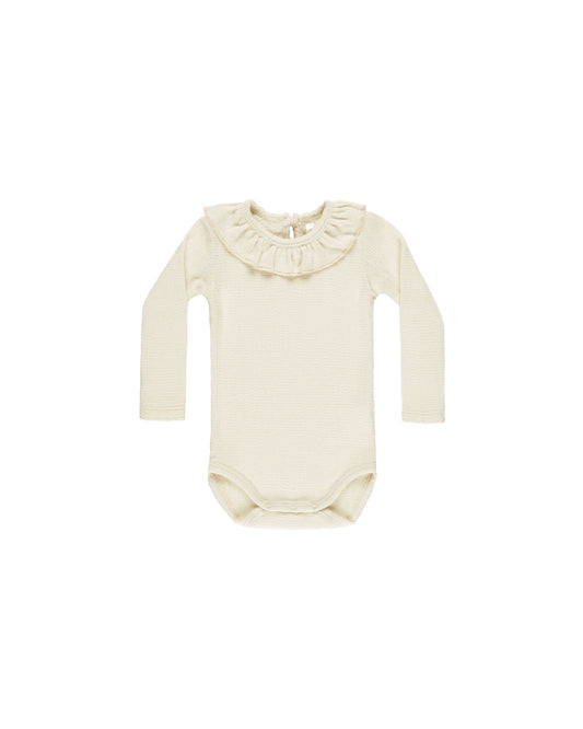 Ruffle Collar Bodysuit || Natural