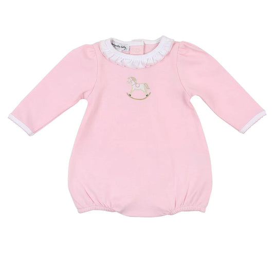 Hobby Horse Pink Collared Long Sleeve Bubble