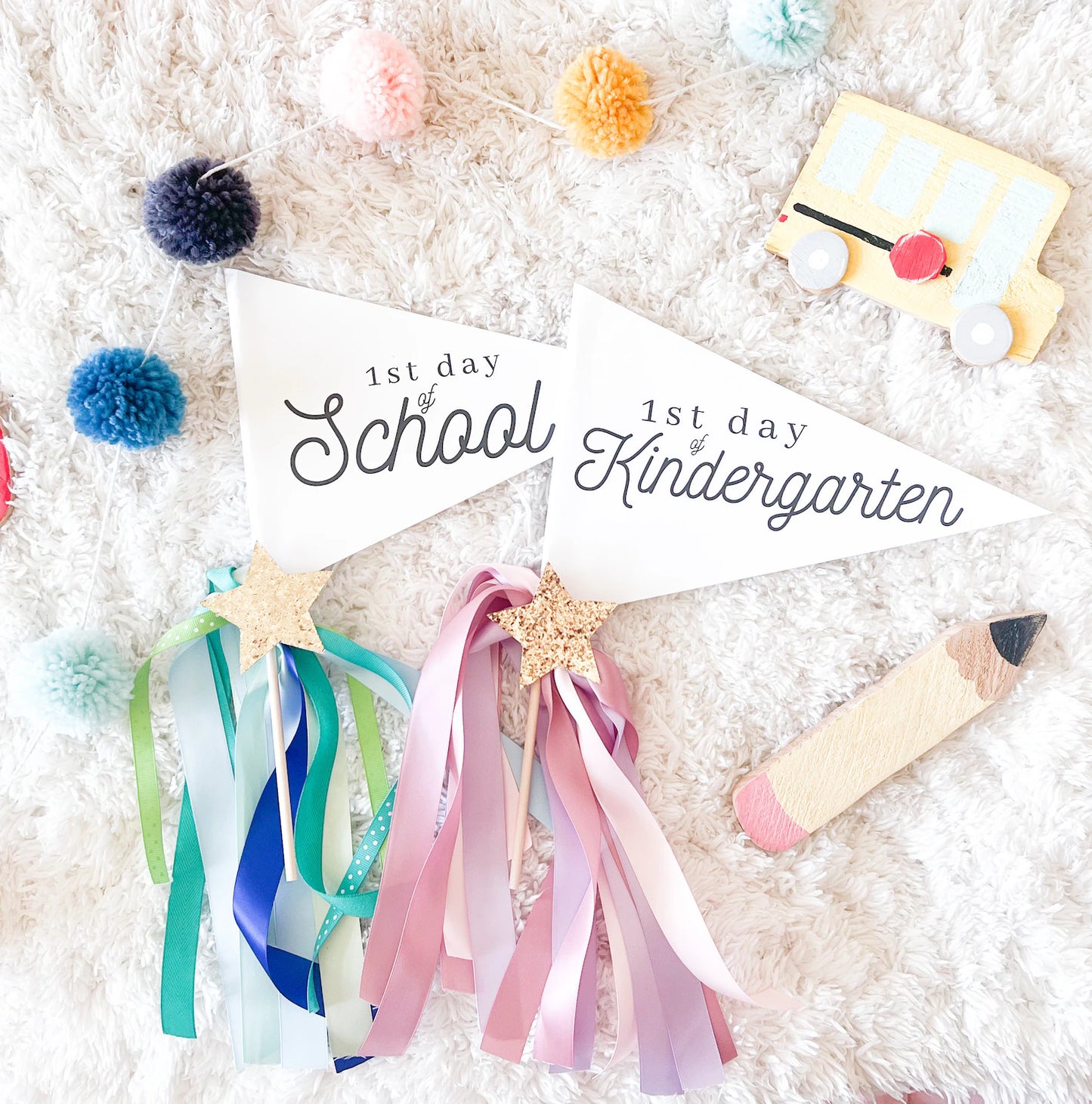 First Day Flag | Blue & Green Ribbon