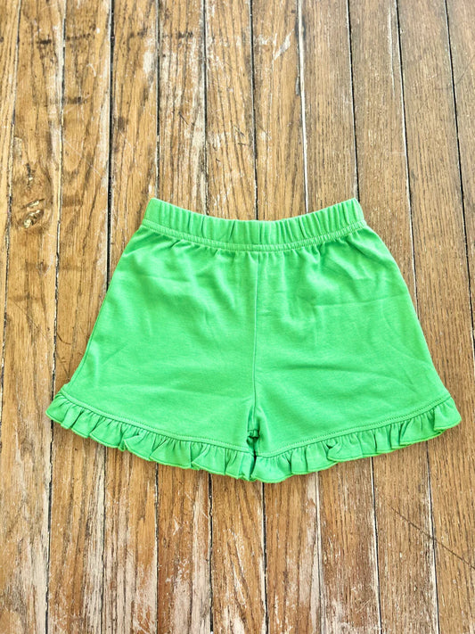 Green Ruffled Shorts