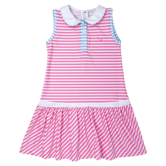 Darla Dropwaist Dress | Pink Stripe + Blue Stripe