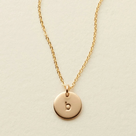 Made By Mary - Initial Disc Necklace - 3/8"