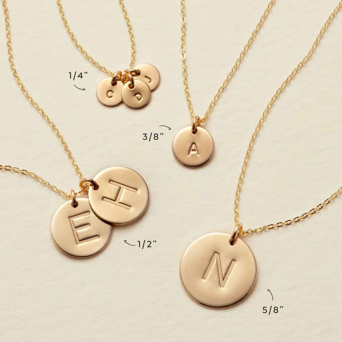 Made By Mary - Initial Disc Necklace - 3/8"