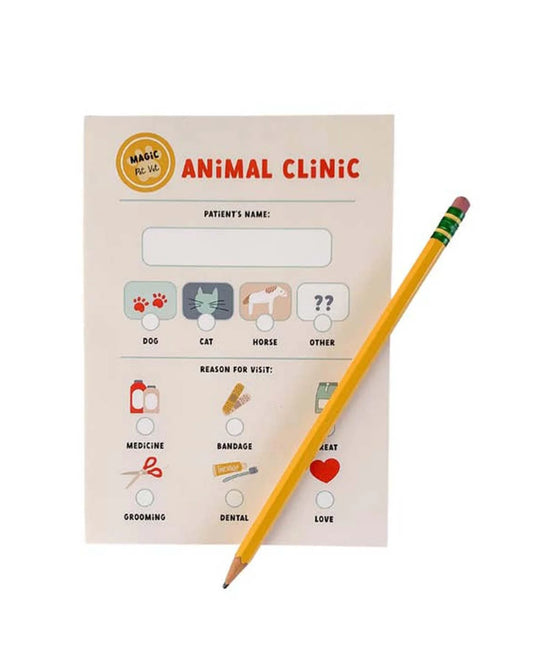 vet pretend play notepad