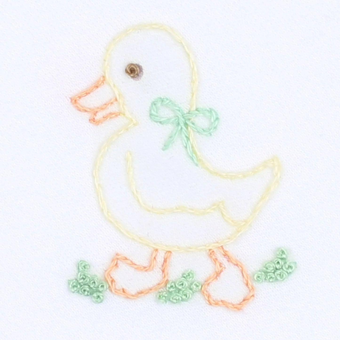 Little Quacker  Embroidered Footie | Yellow