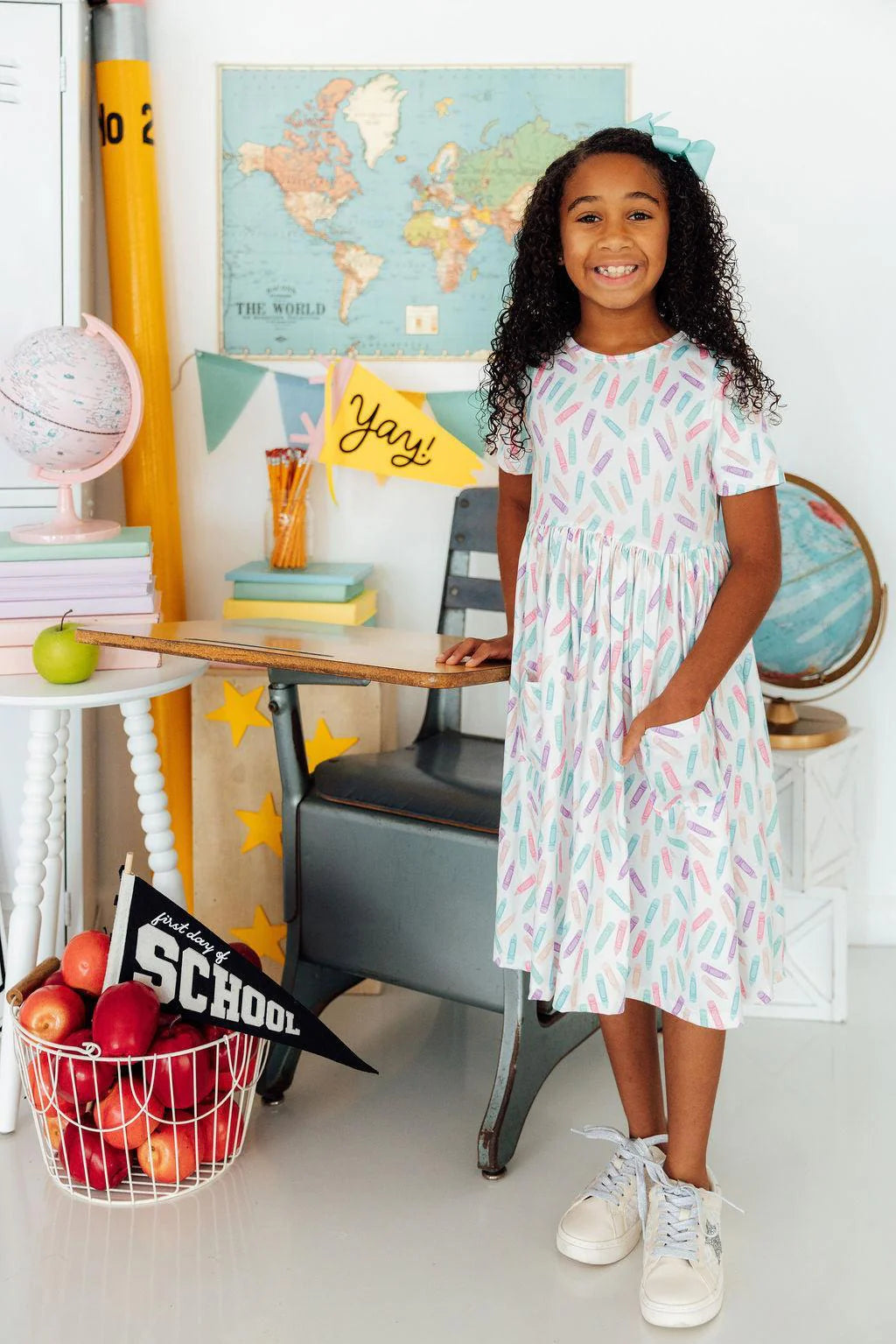 Colorful Crayons S/S Twirl Dress